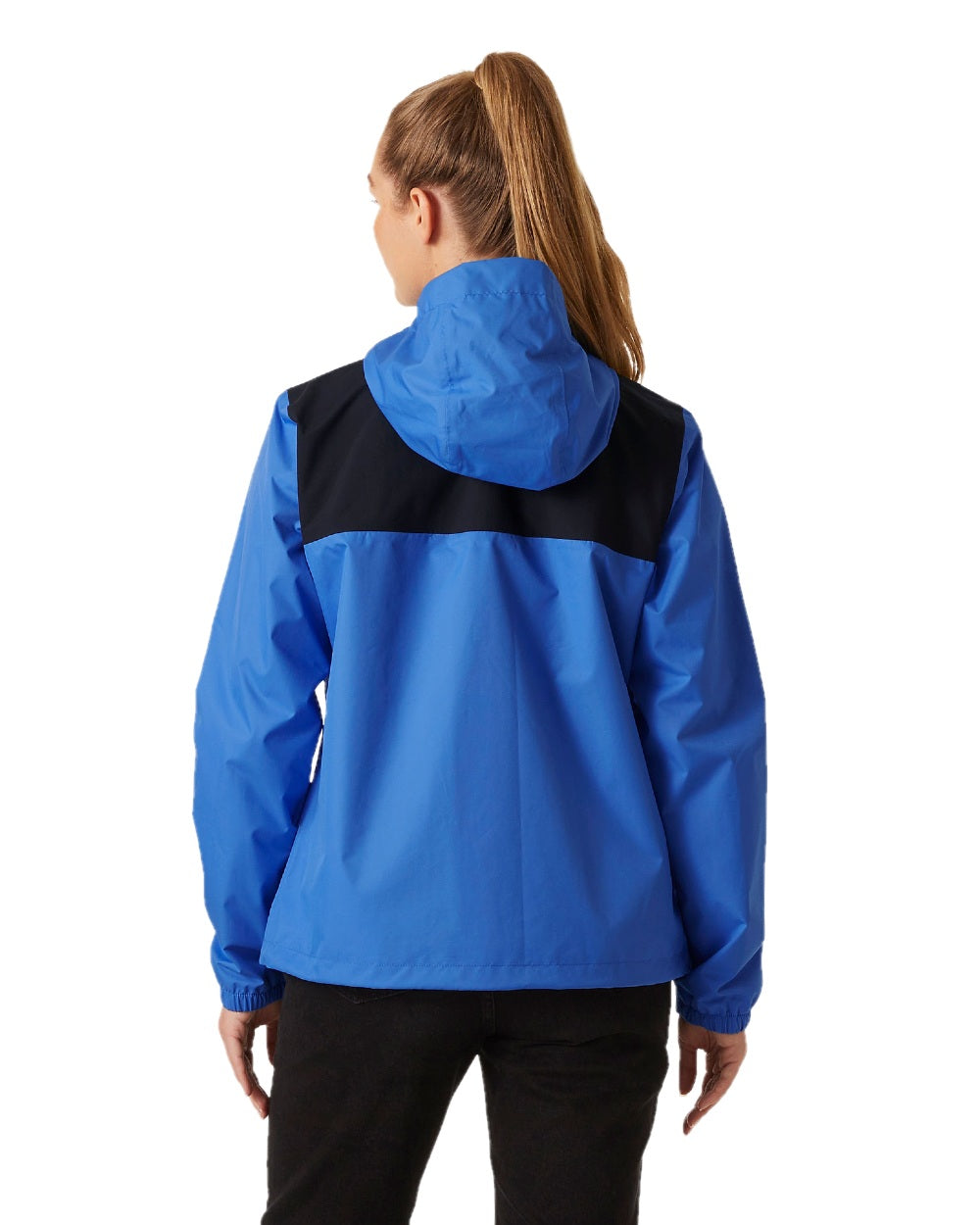 Ultra Blue coloured Helly Hansen Womens Vancouver Rain Jacket on white background
