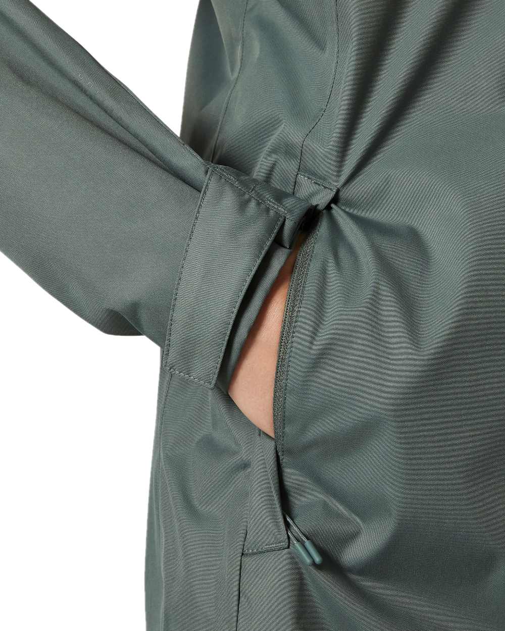 Grey Cactus coloured Helly Hansen Womens Vancouver Raincoat on white background