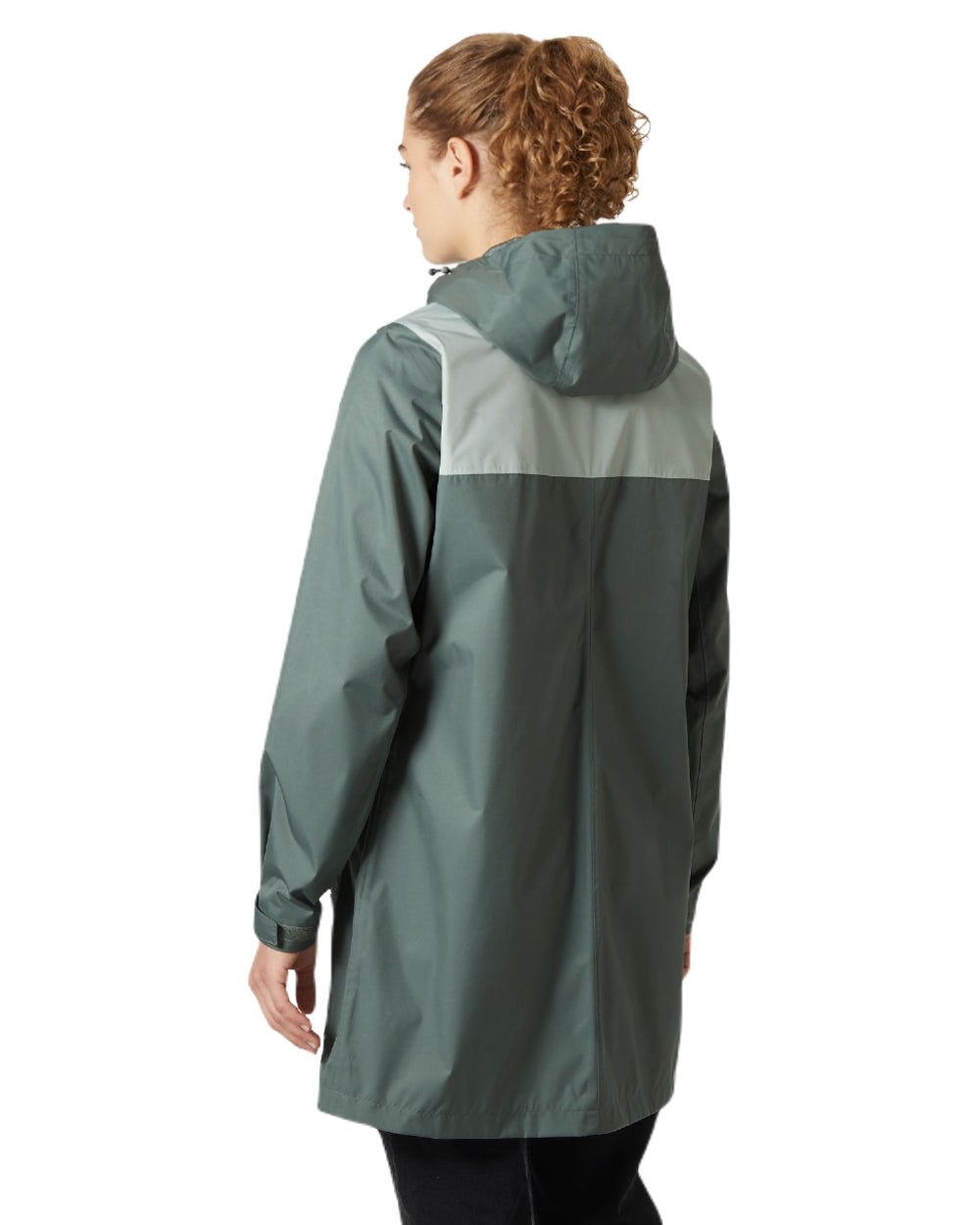 Grey Cactus coloured Helly Hansen Womens Vancouver Raincoat on white background