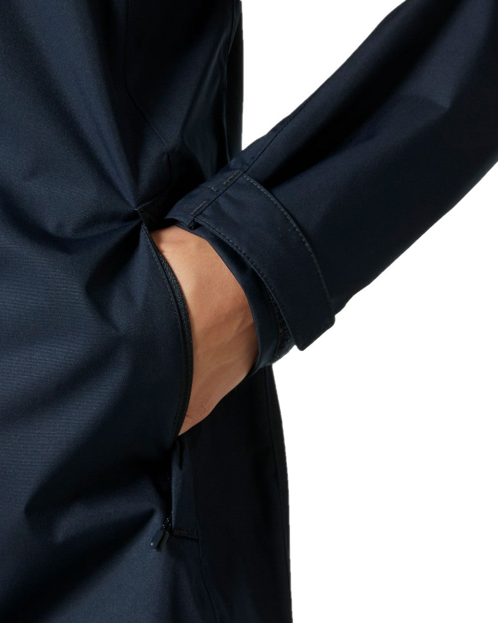 Navy coloured Helly Hansen Womens Vancouver Raincoat on white background