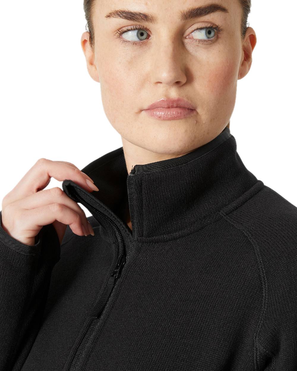 Black Coloured Helly Hansen Womens Varde Fleece Jacket 2.0 on white background