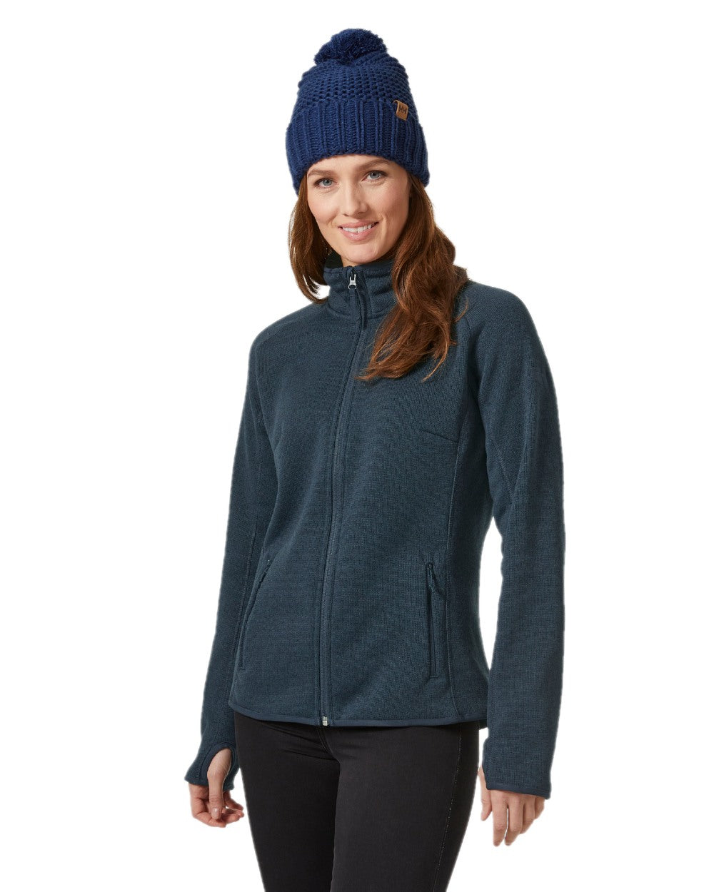 Navy Coloured Helly Hansen Womens Varde Fleece Jacket 2.0 on white background