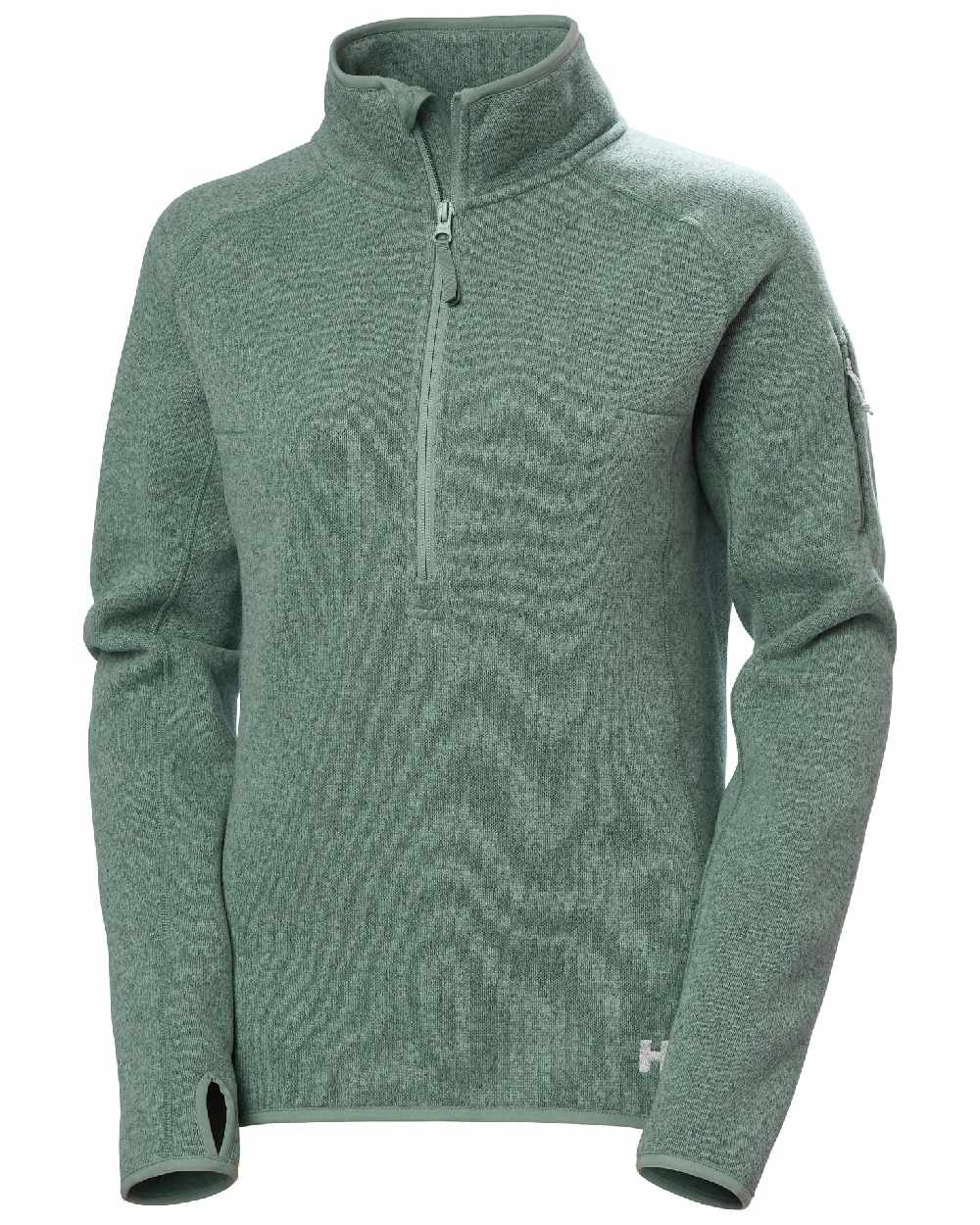 Cactus Coloured Helly Hansen Womens Varde Half Zip 2.0 on white background