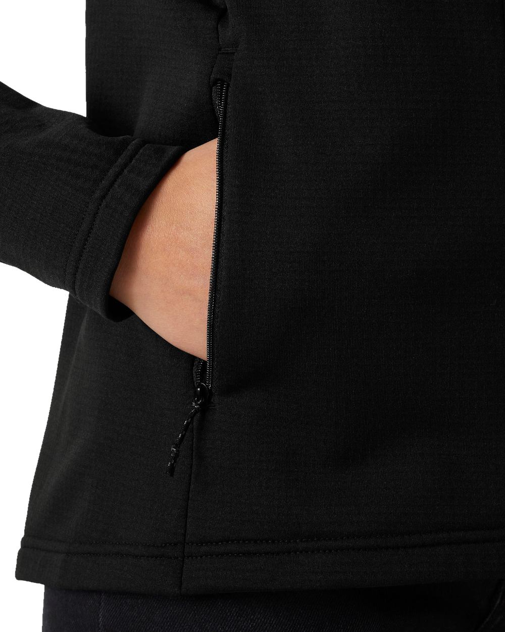 Black Coloured Helly Hansen Womens Versalite Fleece Jacket on white background