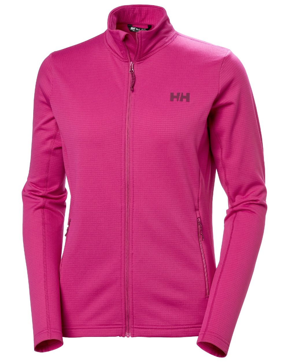 Magenta 2 Coloured Helly Hansen Womens Versalite Fleece Jacket on white background