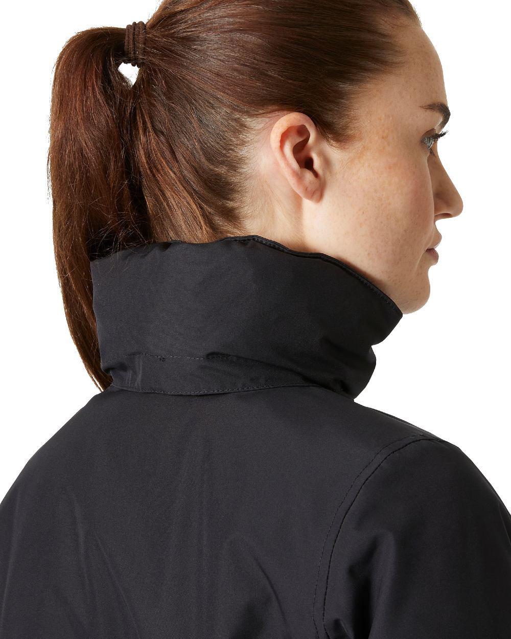 Black Coloured Helly Hansen Womens Welsey II Insulated Trench Coat on white background