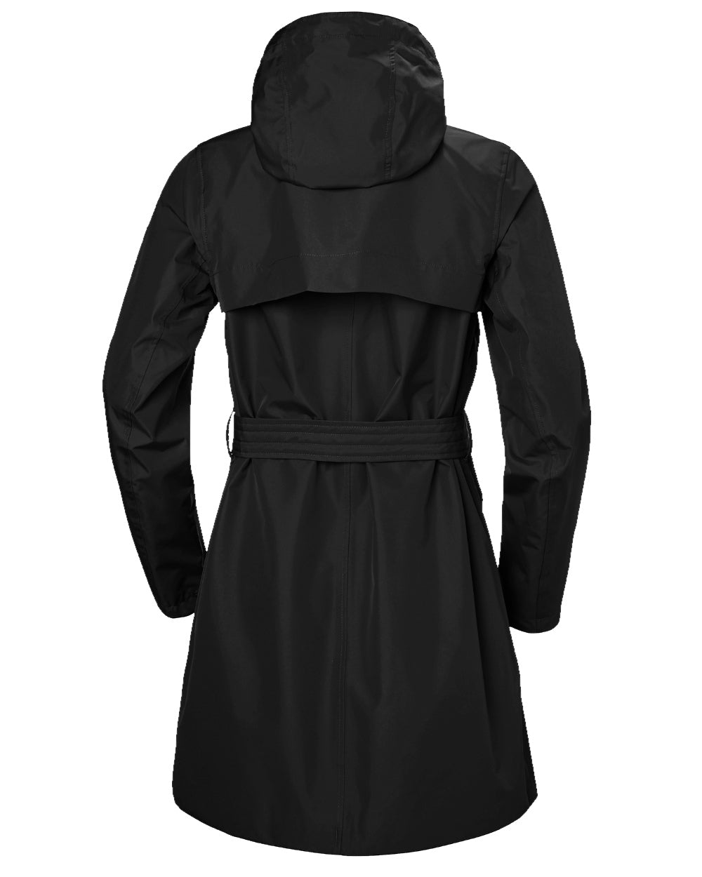 Black Coloured Helly Hansen Womens Welsey II Trench Coat on white background