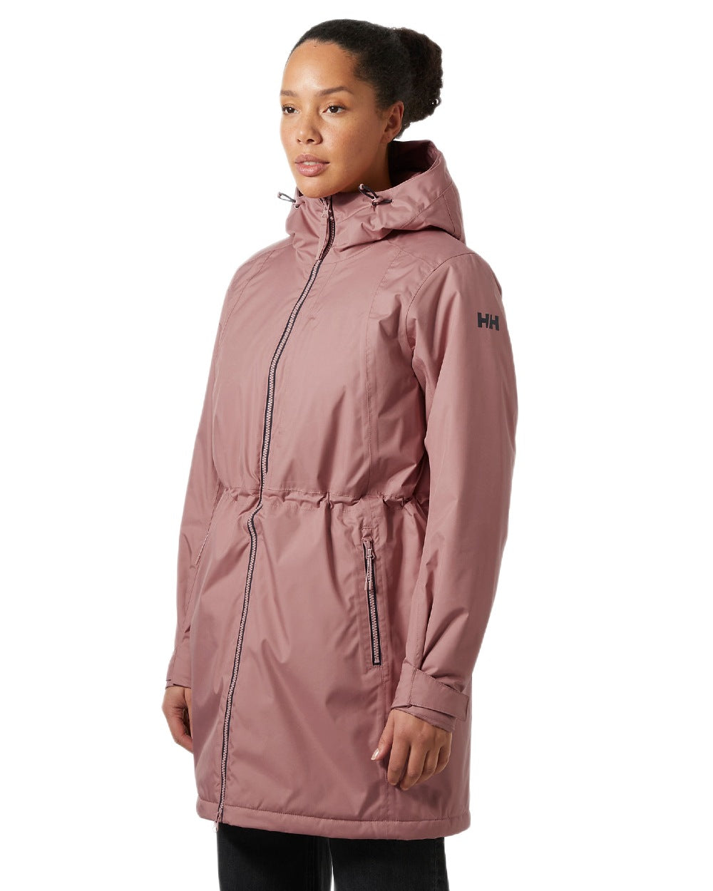 Ash Rose Coloured Helly Hansen Womens Westport Insulated Coat on white background