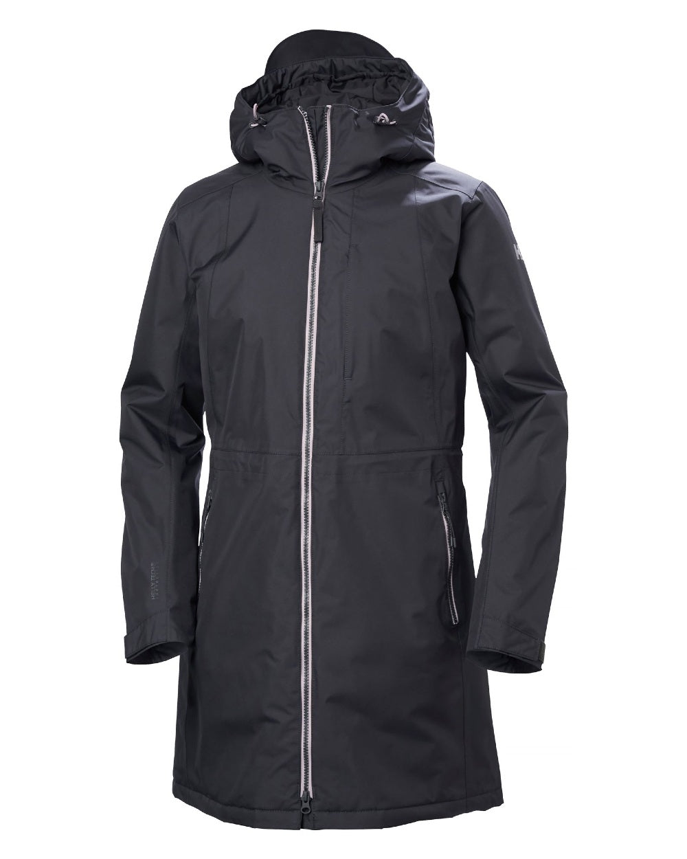 Ebony Coloured Helly Hansen Womens Westport Insulated Coat on white background