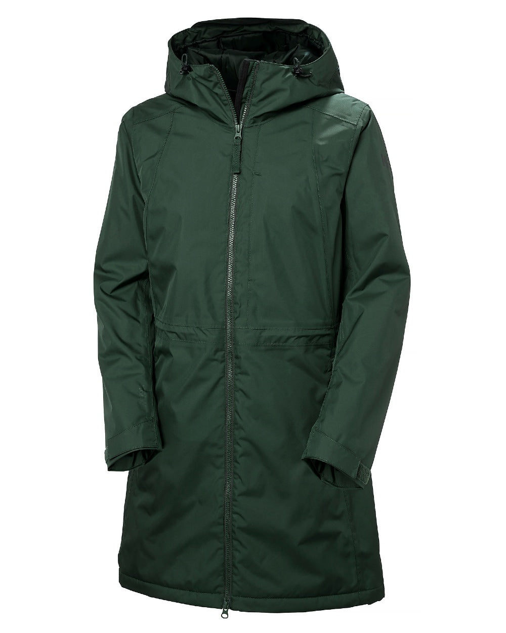 Jungle Green Coloured Helly Hansen Womens Westport Insulated Coat on white background