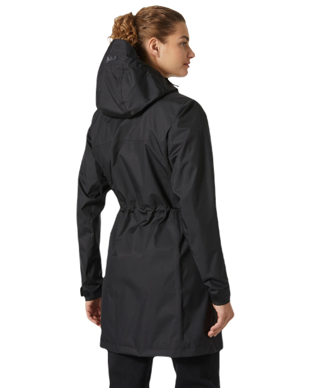 Black coloured Helly Hansen Womens Westport Raincoat on white background