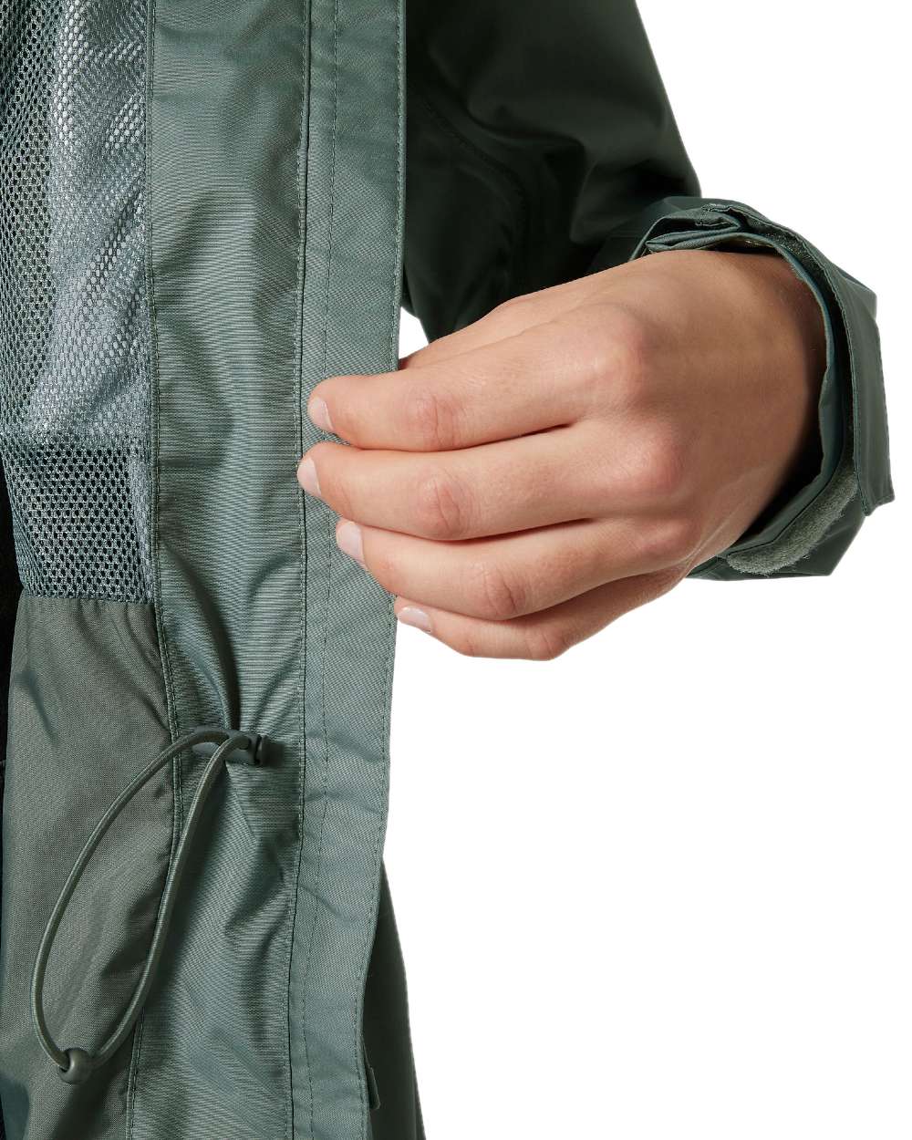 Grey Cactus coloured Helly Hansen Womens Westport Raincoat on white background