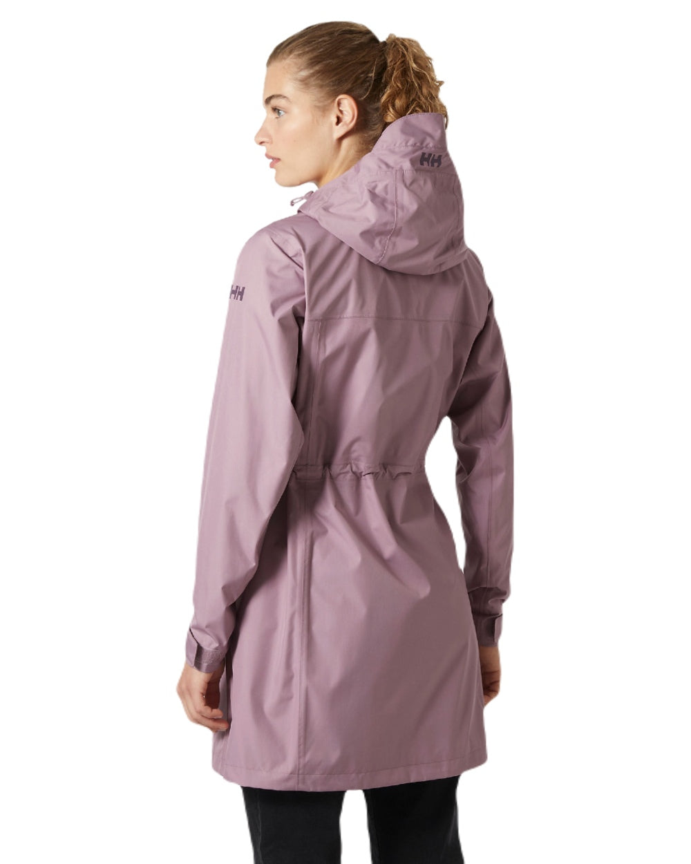 Purple Clay coloured Helly Hansen Womens Westport Raincoat on white background