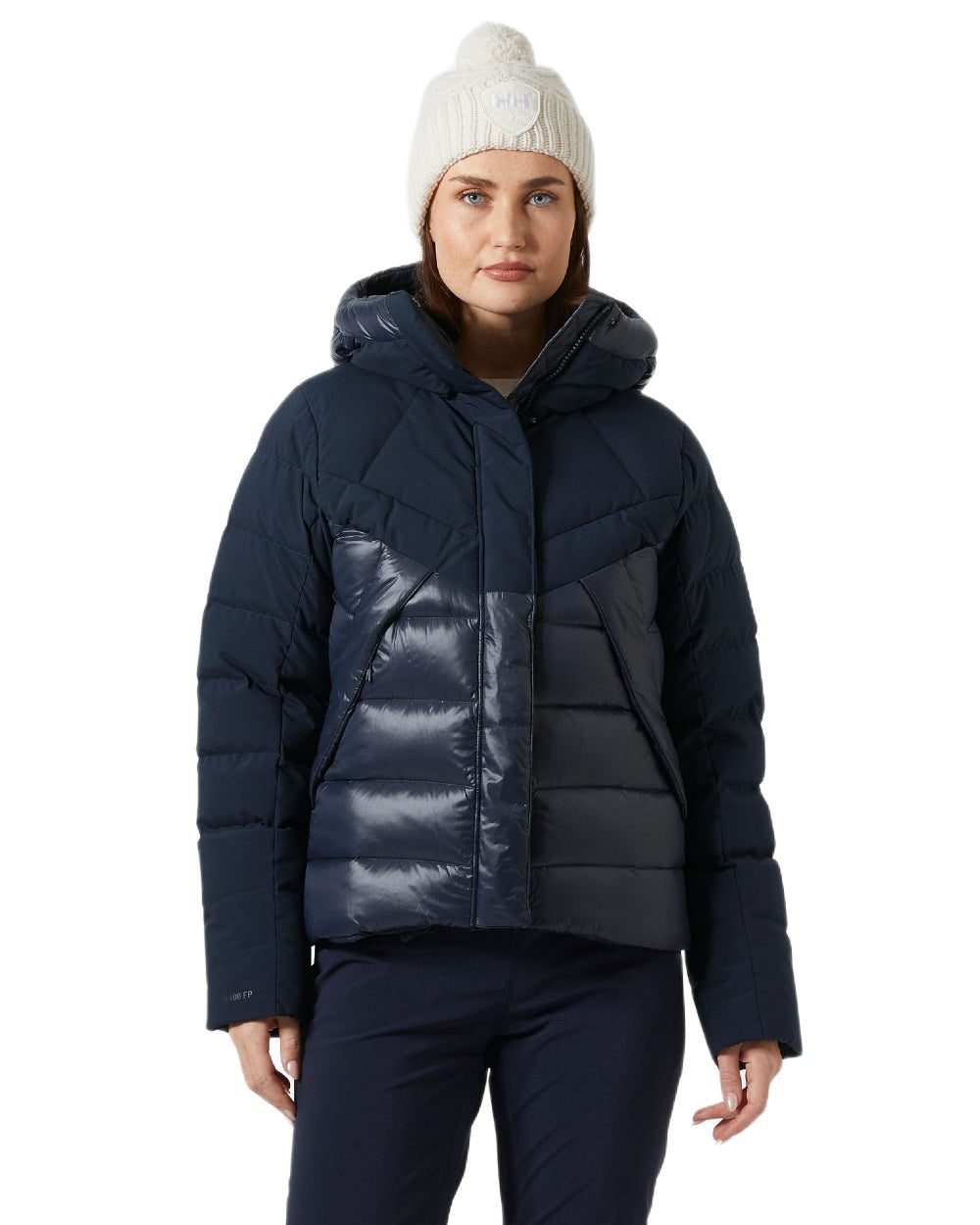 Navy Coloured Helly Hansen Womens Winter Bliss Down Jacket on white background