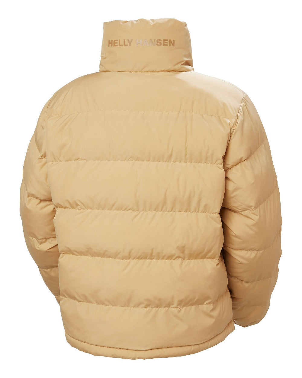Sandstorm Coloured Helly Hansen Womens YU 23 Reversible Puffer Jacket on white background