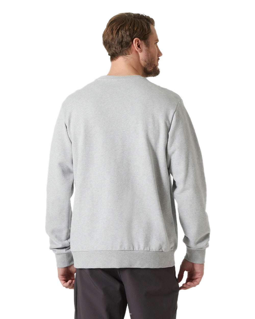 Grey Melange coloured Helly Hansen Logo Crew Sweatshirt 2.0 on white background