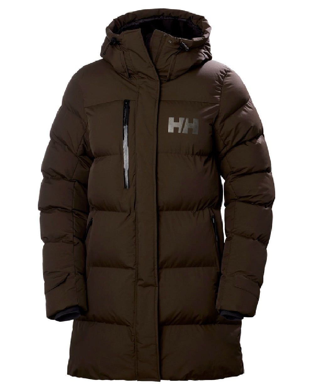Triple Espresso Helly Hansen Adore Ladies Puffy Parka on white background