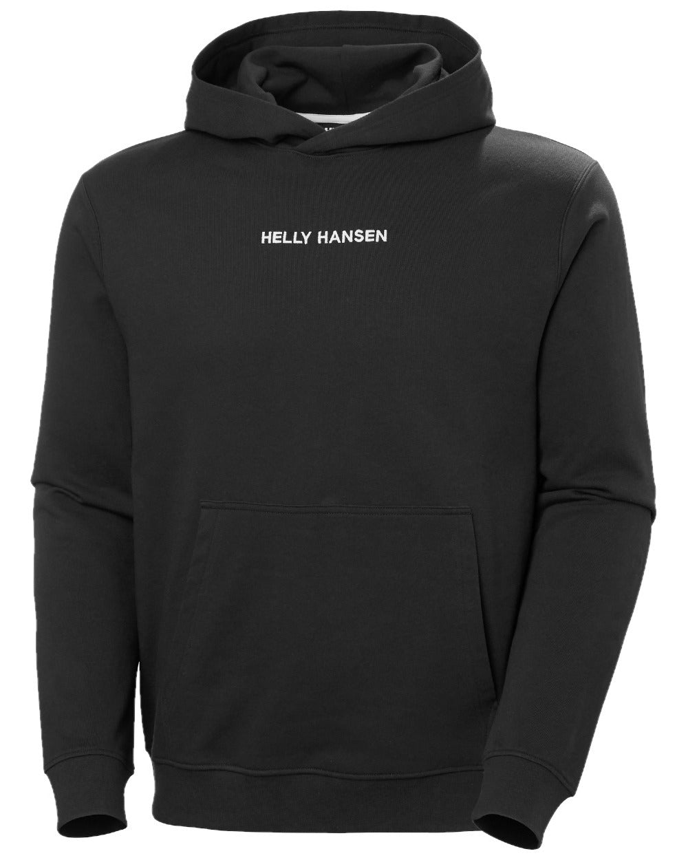 Black coloured Helly Hansen Mens Core Hoodie on white background