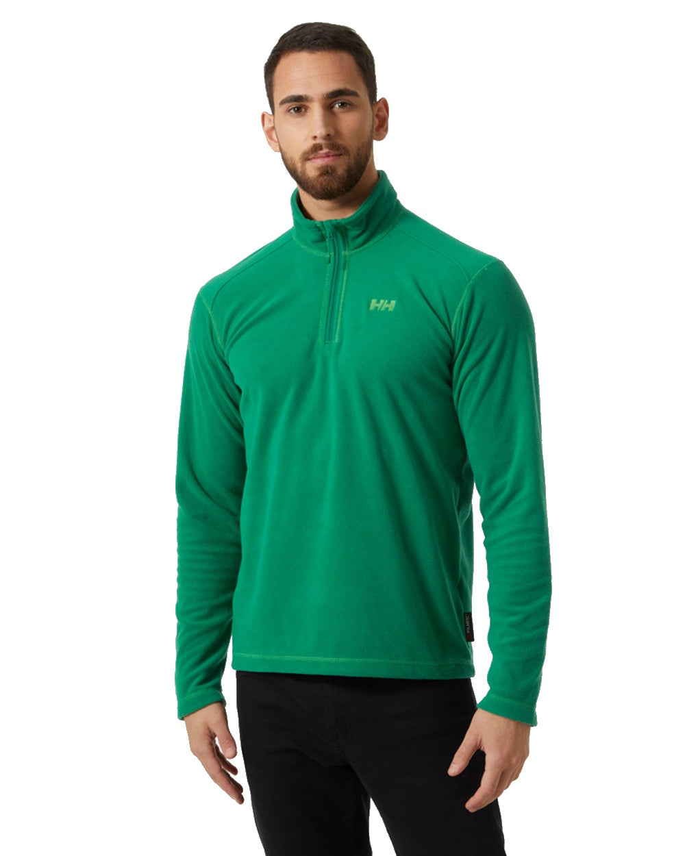 Malachite coloured Helly Hansen Daybreaker 1/2 Zip Fleece on white background
