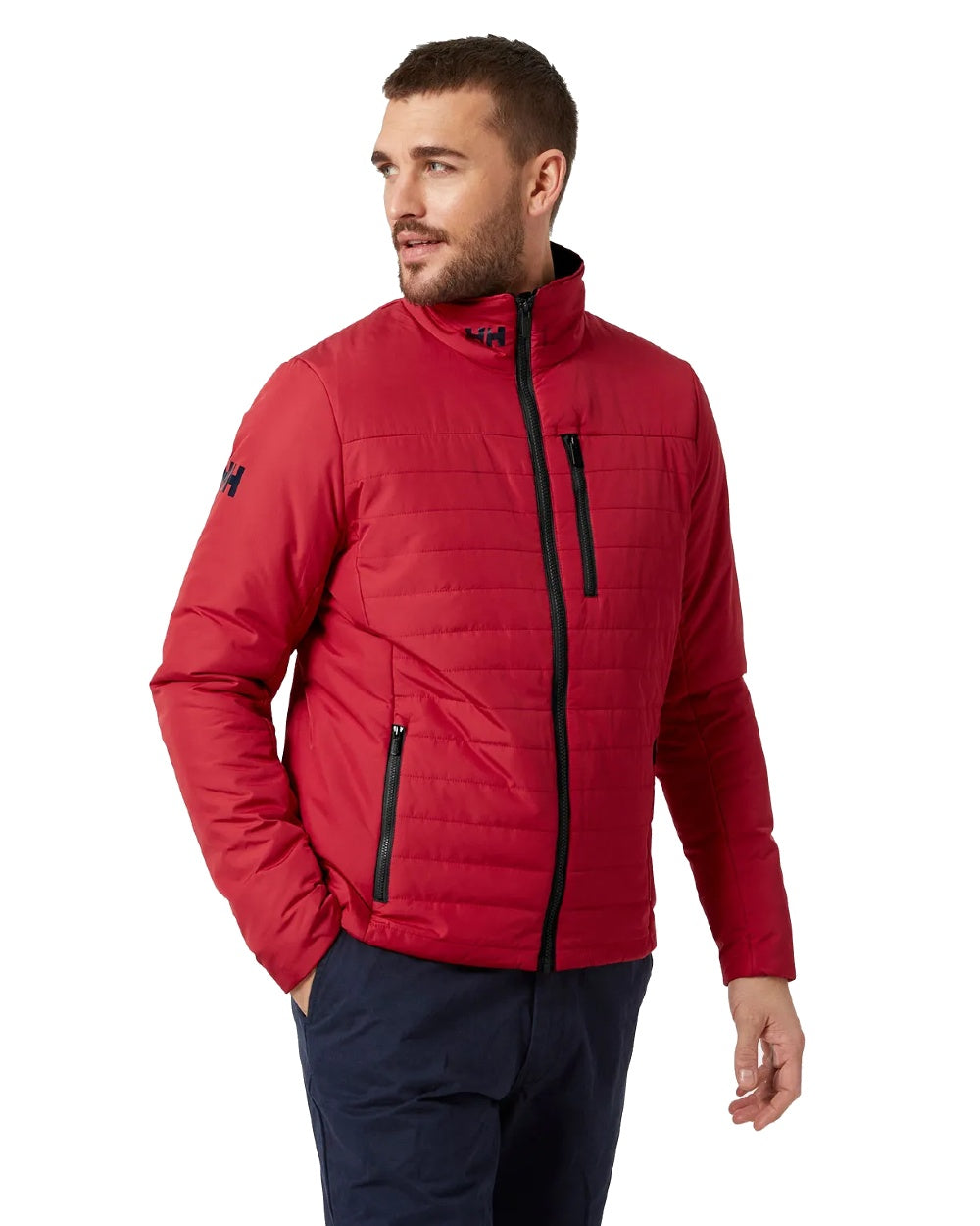 Helly Hansen Mens Crew Insulated Sailing Jacket 2.0 in Red