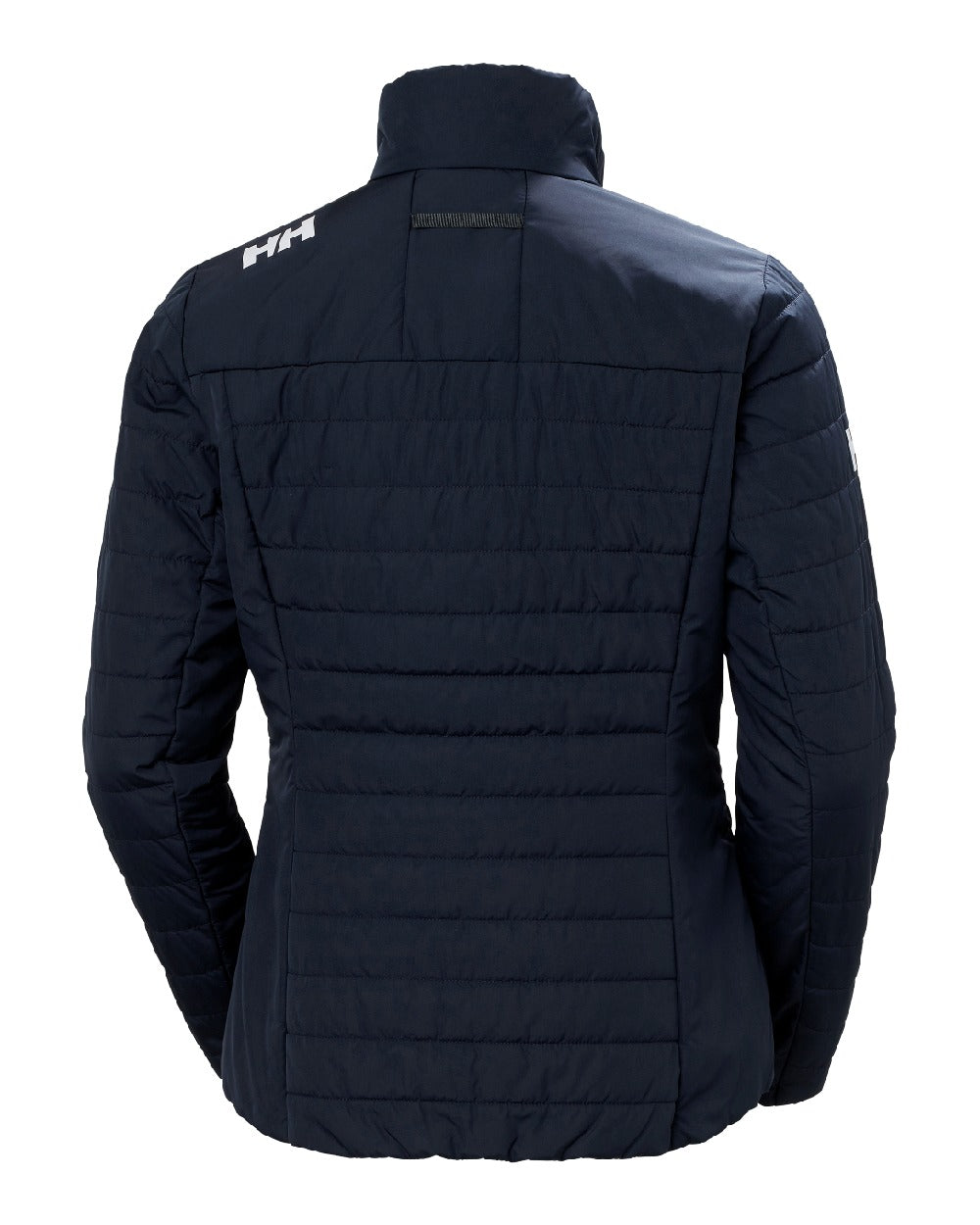 Navy coloured Helly Hansen Womens Crew Insulated Sailing Jacket 2.0 on white background