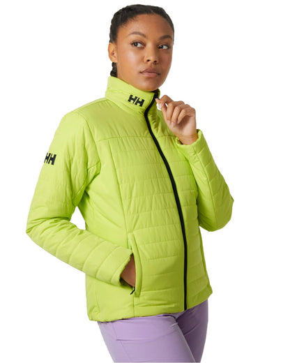 Helly Hansen Womens Crew Insulated Sailing Jacket 2.0 in Sunny Lime 