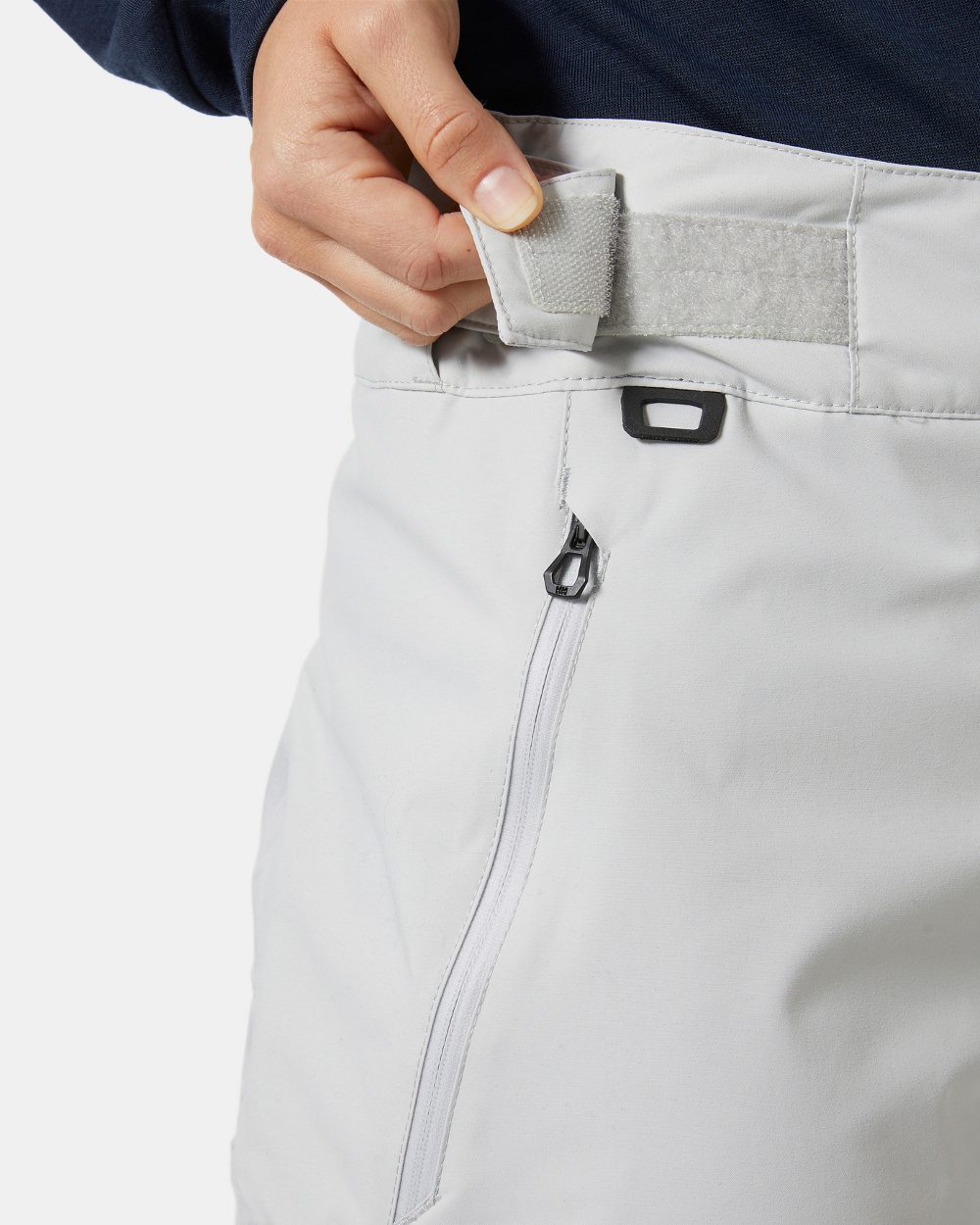 Grey Fog coloured Helly Hansen Womens HP Foil Sailing Pants 2.0 on grey background