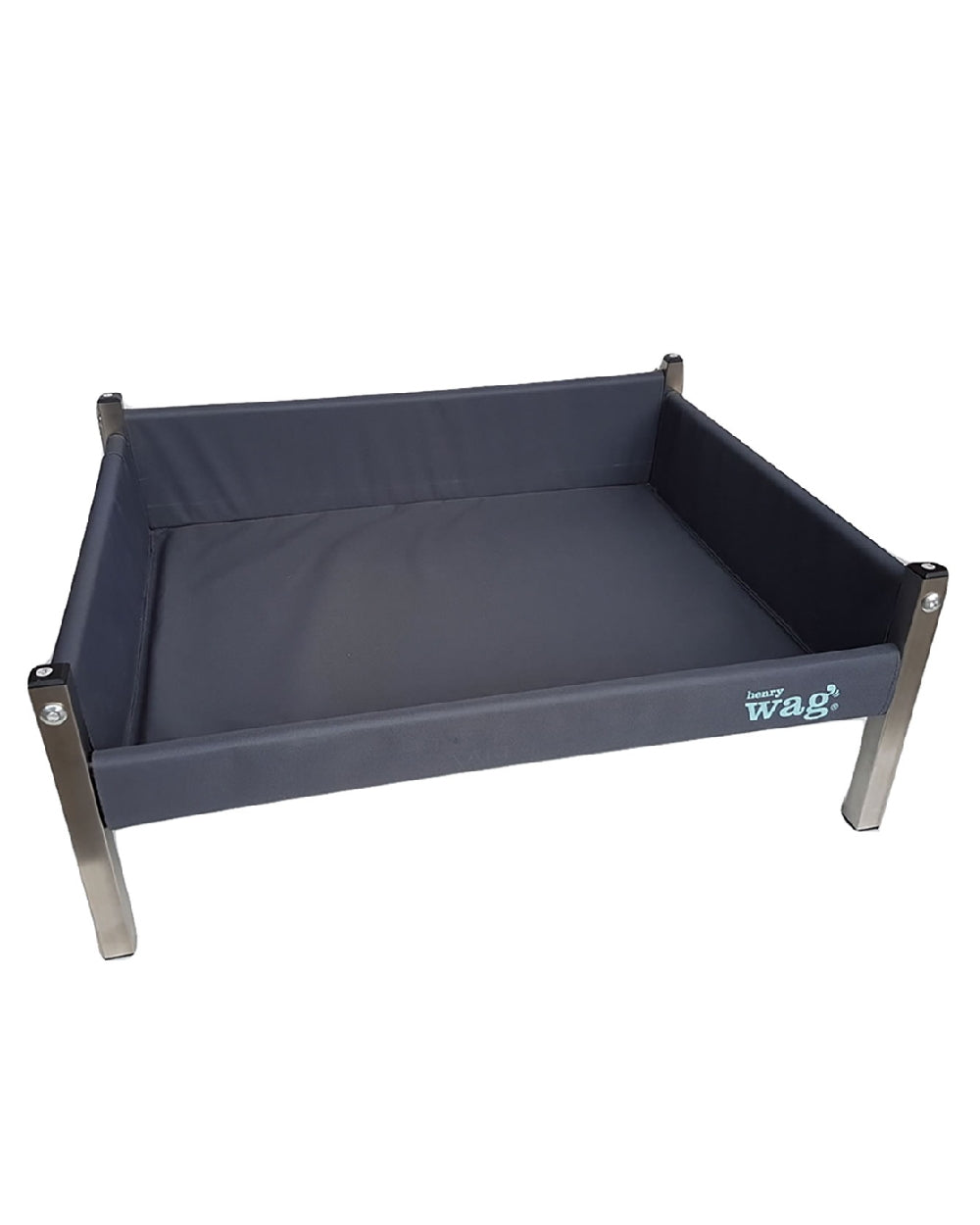 Grey Black coloured Henry Wag Elevated Dog Bed on white background