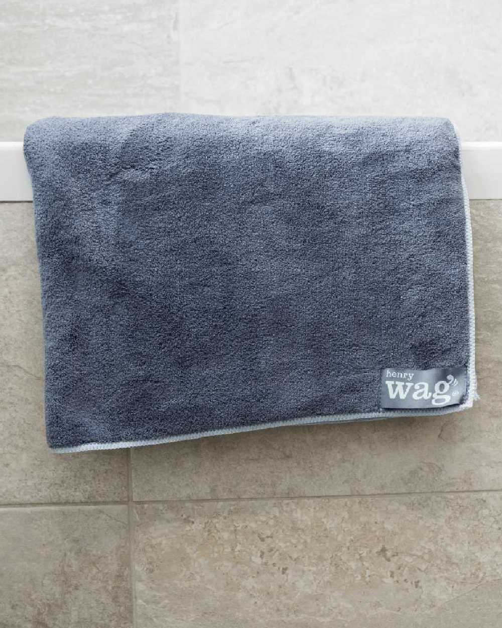 Grey Black coloured Henry Wag Microfibre Towel on house background