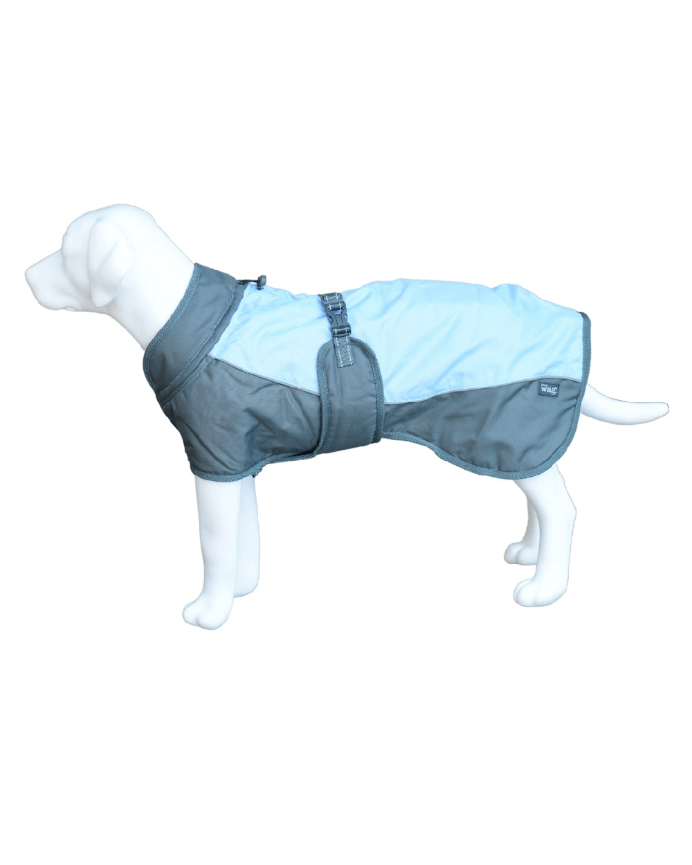 Blue Grey Henry Wag Waterproof Dog Coat on white background
