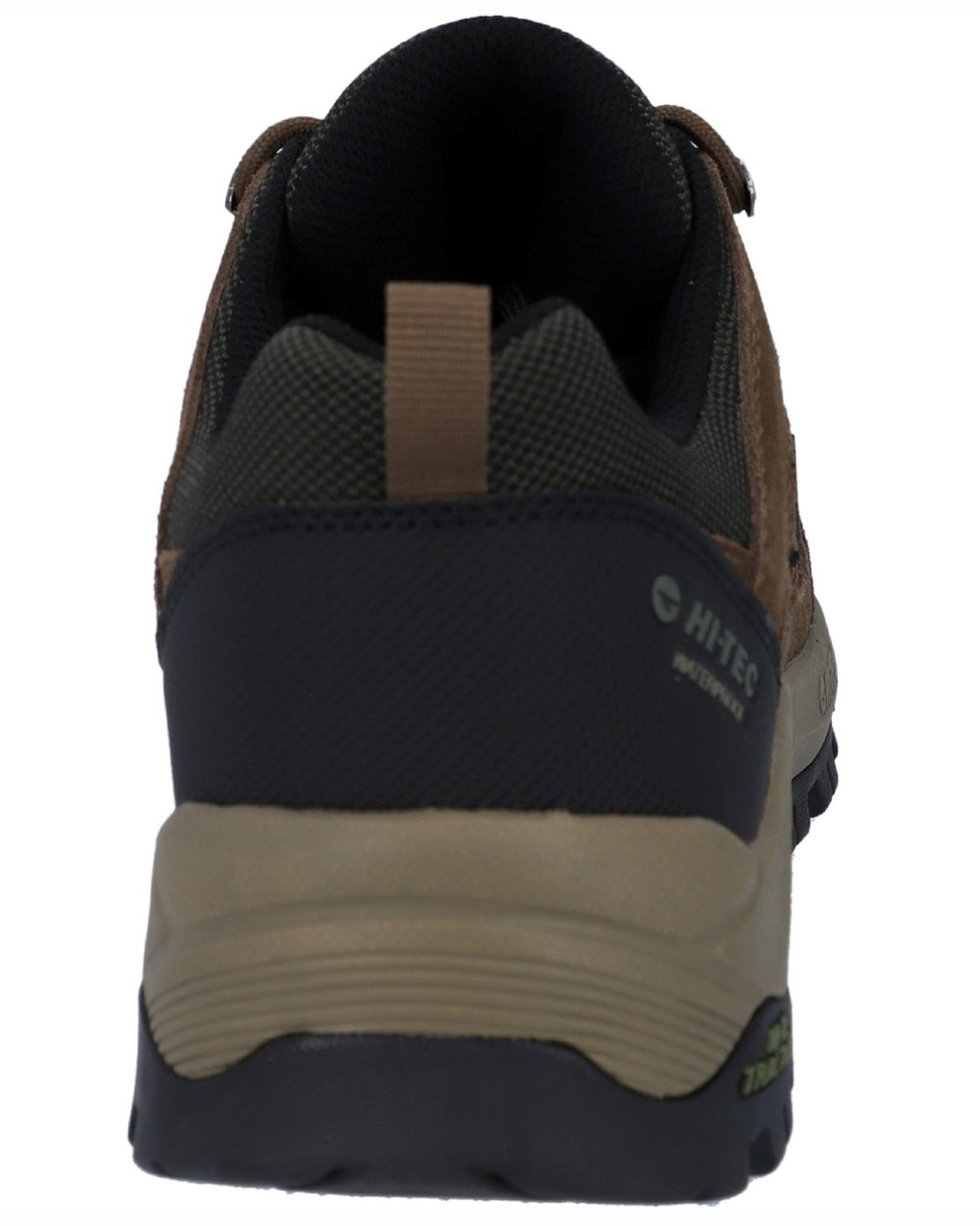 Smokey Brown Khaki coloured Hi-Tec Mens Bandera Expedition Low Hikers Shoes on white background
