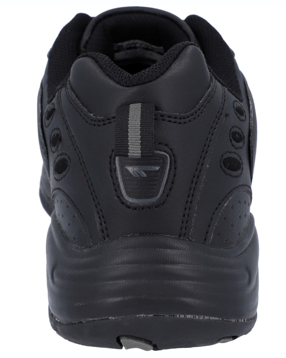 Black coloured Hi-Tec Mens Blast Lite Wide Fit Trainers on white background