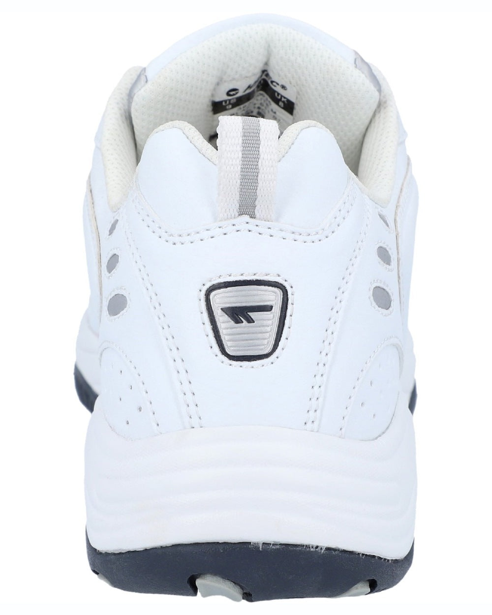White coloured Hi-Tec Mens Blast Lite Wide Fit Trainers on white background