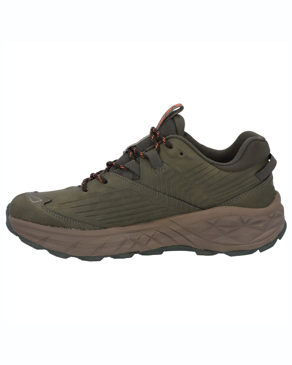 Light Olive coloured Hi-Tec Mens Fuse Trek Hiking Shoes on white background