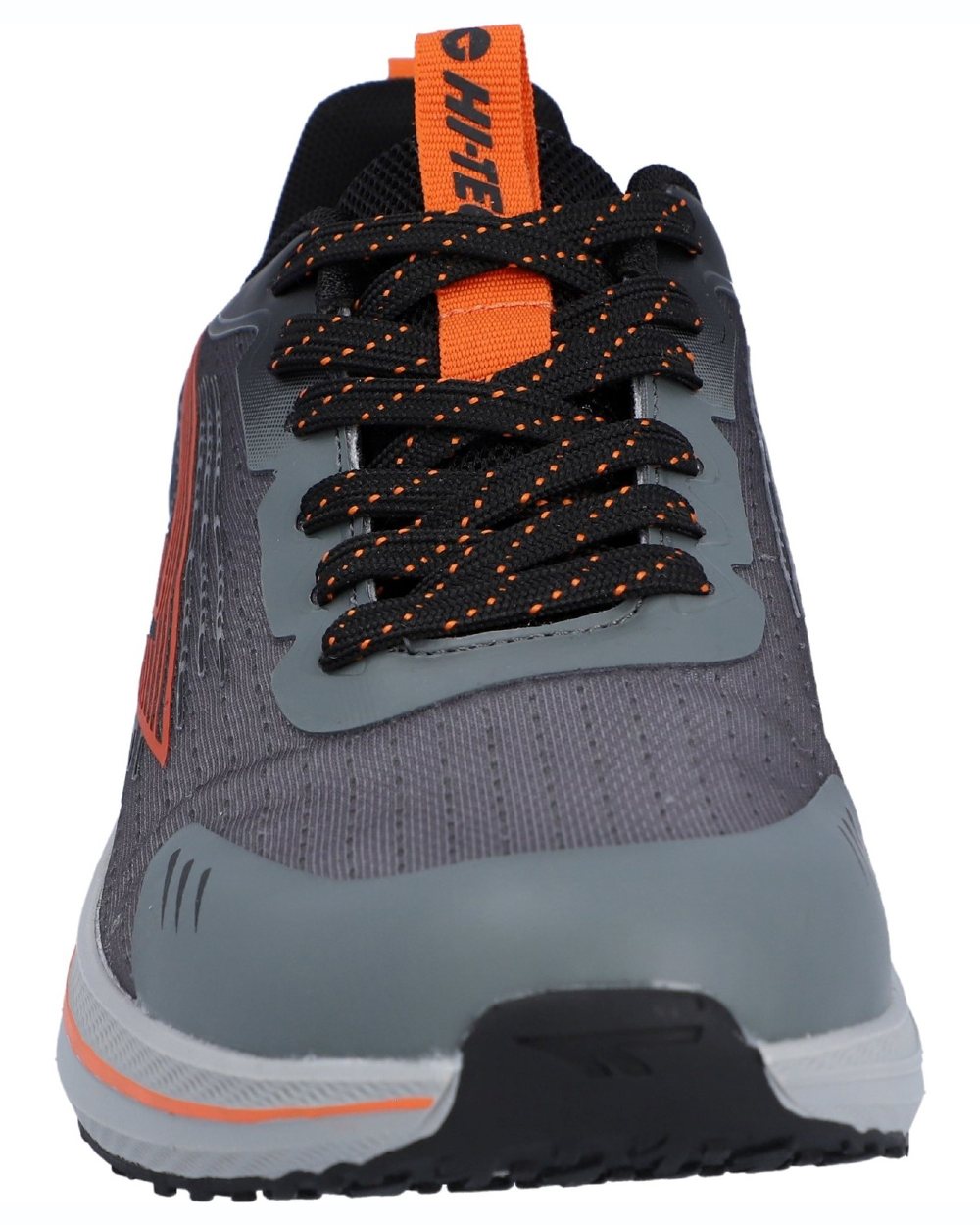 Black Quiet Shade coloured Hi-Tec Mens Santorini Trainers on white background