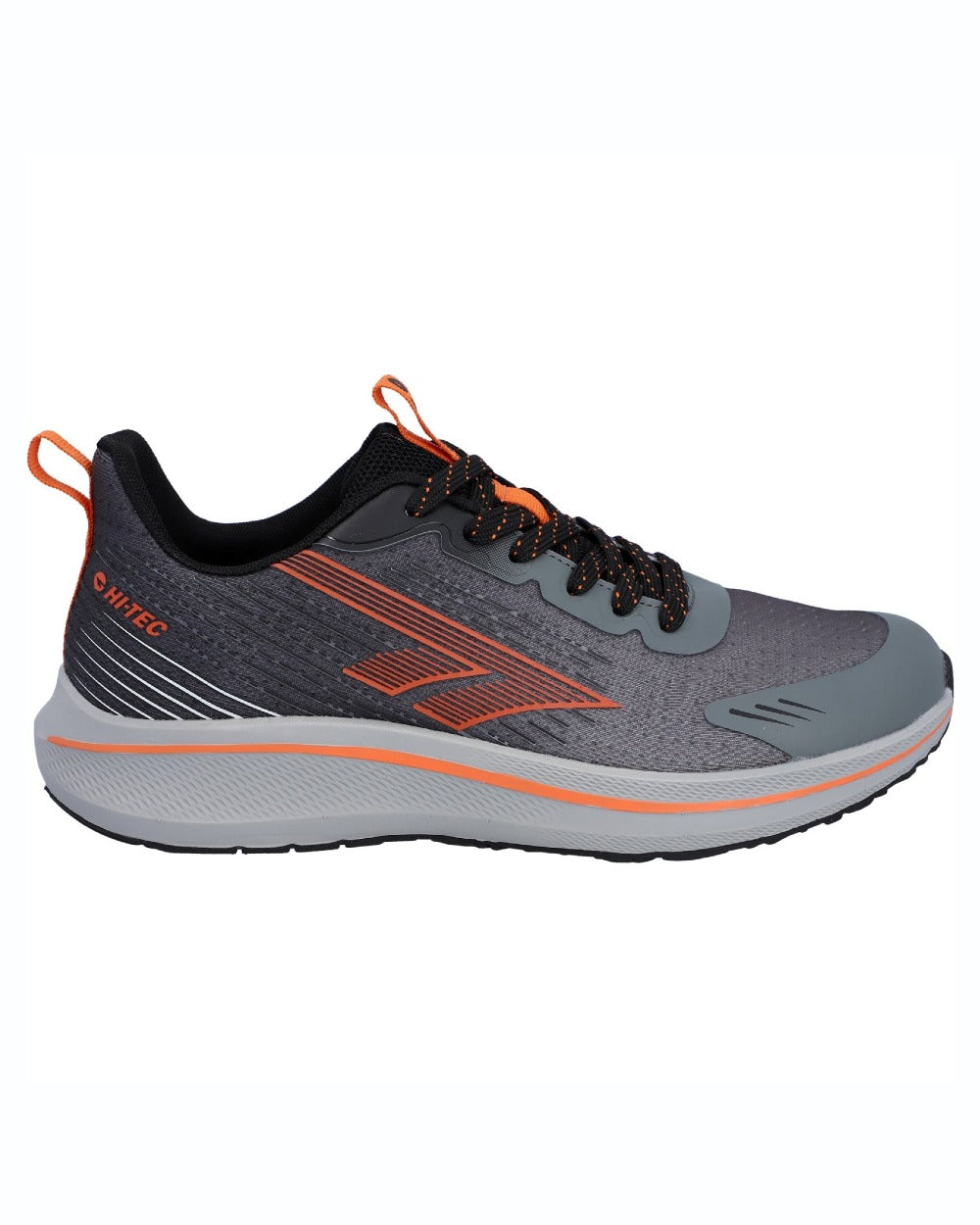Black Quiet Shade coloured Hi-Tec Mens Santorini Trainers on white background