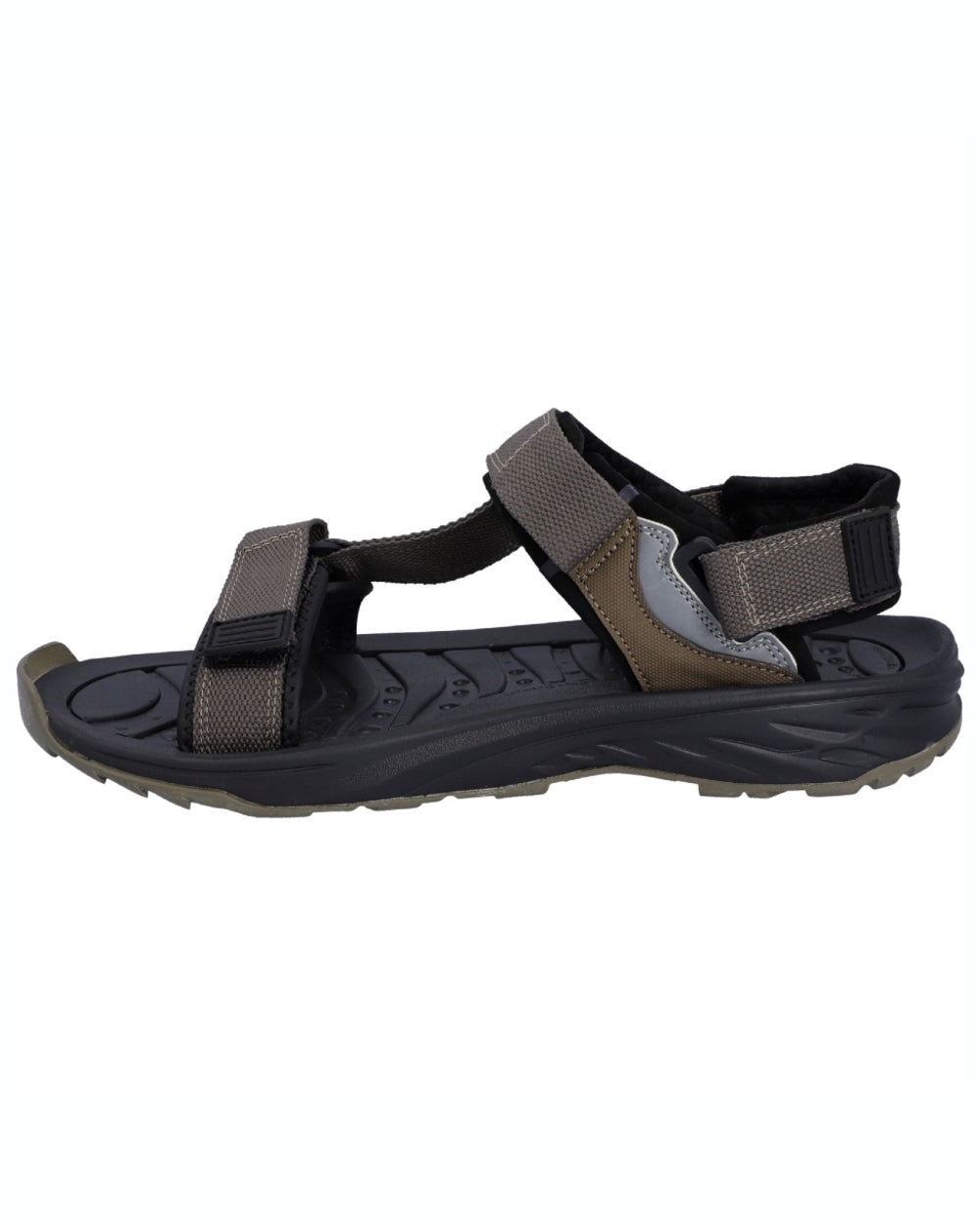 Desert Black coloured Hi-Tec Mens Ula Raft Sandals on white background