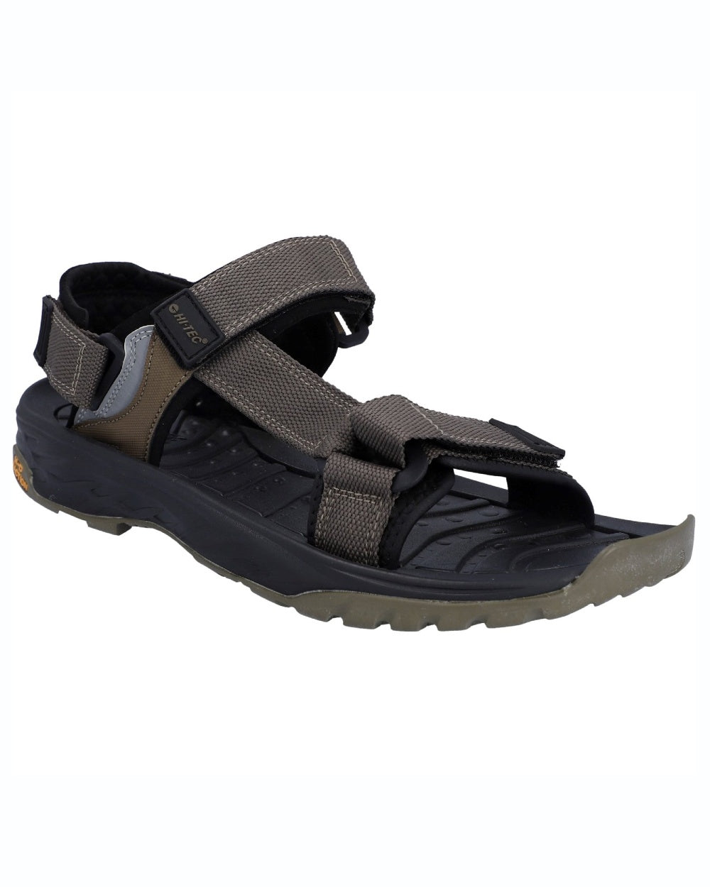 Desert Black coloured Hi-Tec Mens Ula Raft Sandals on white background