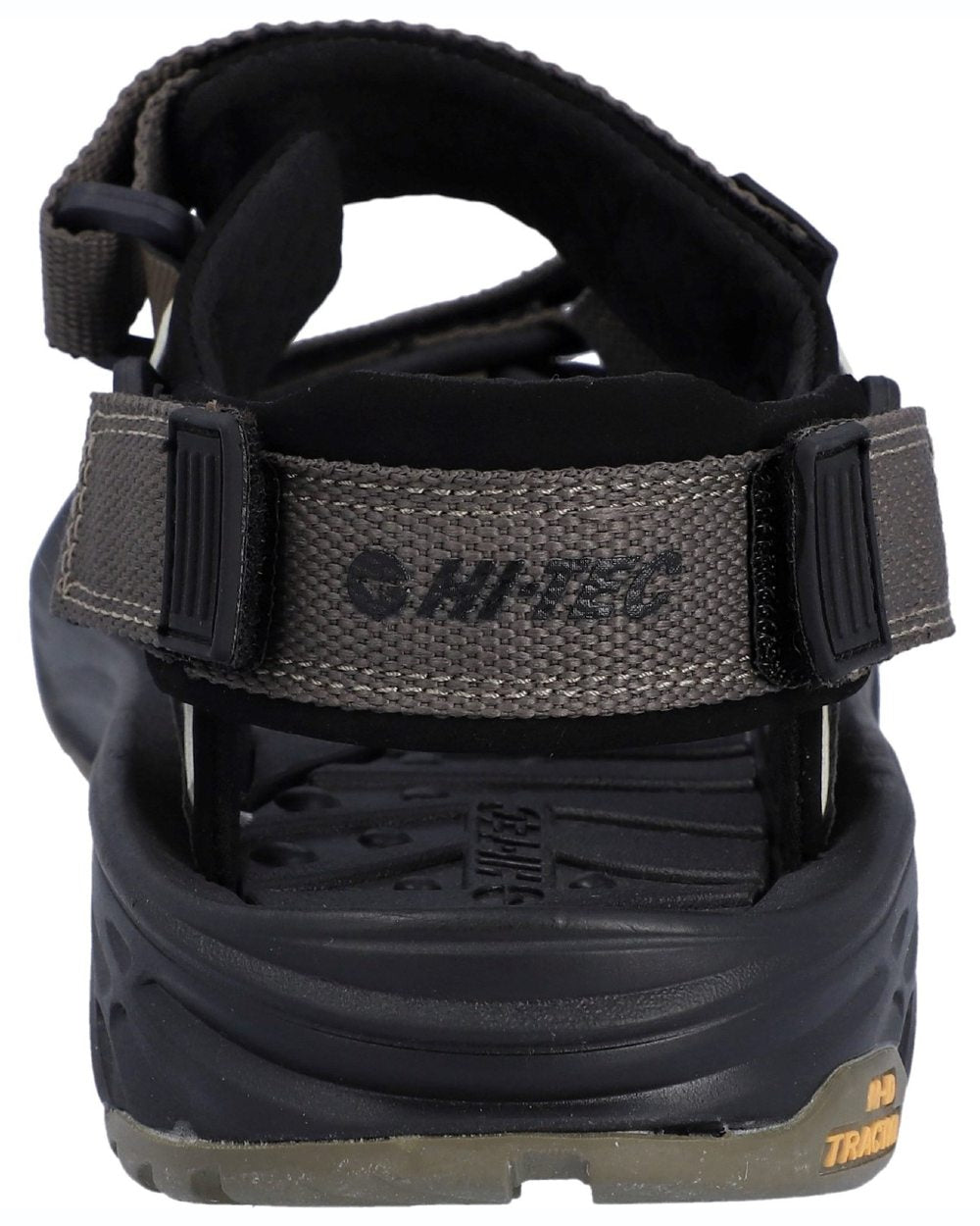 Desert Black coloured Hi-Tec Mens Ula Raft Sandals on white background