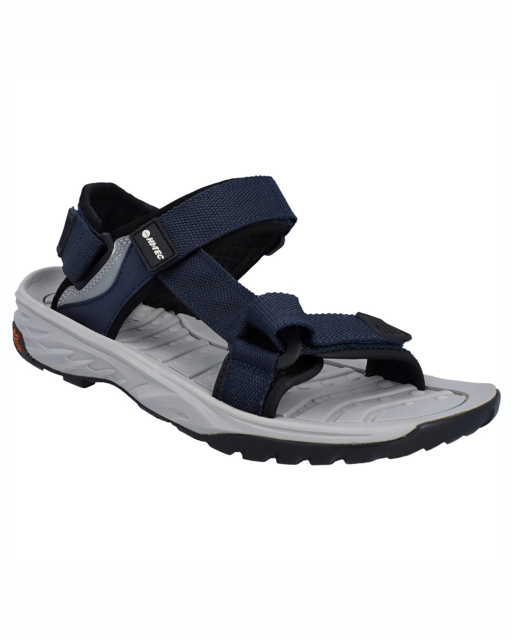 Navy Black coloured Hi-Tec Mens Ula Raft Sandals on white background