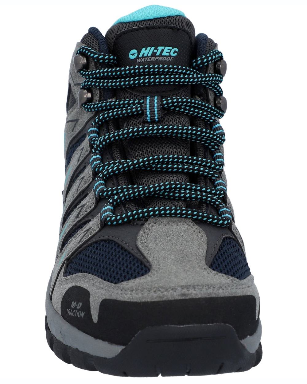 Grey coloured Hi-Tec Womens Corzo Mid Boots on white background
