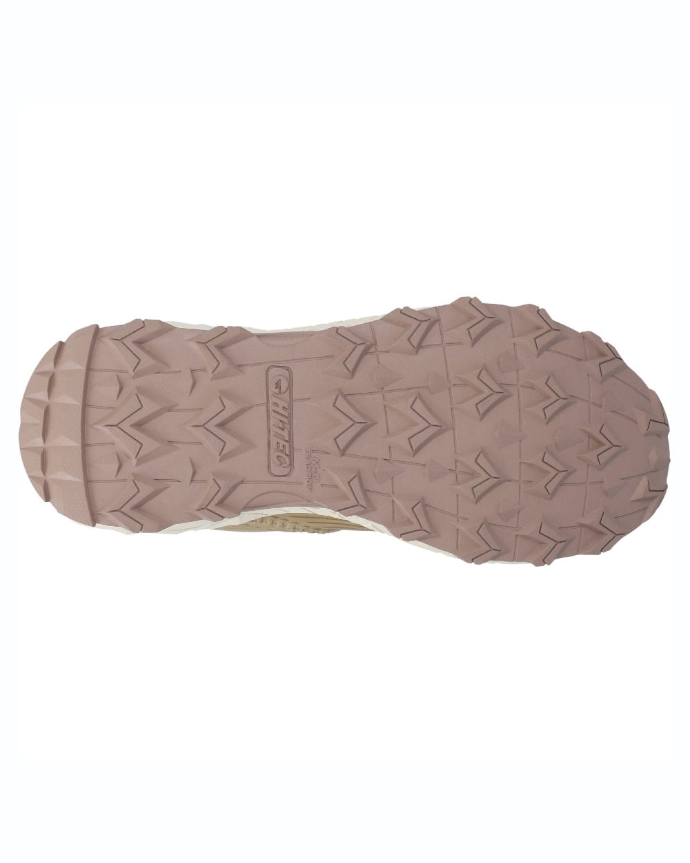 Taupe coloured Hi-Tec Womens Fuse Trek Mid Hiking Boots on white background