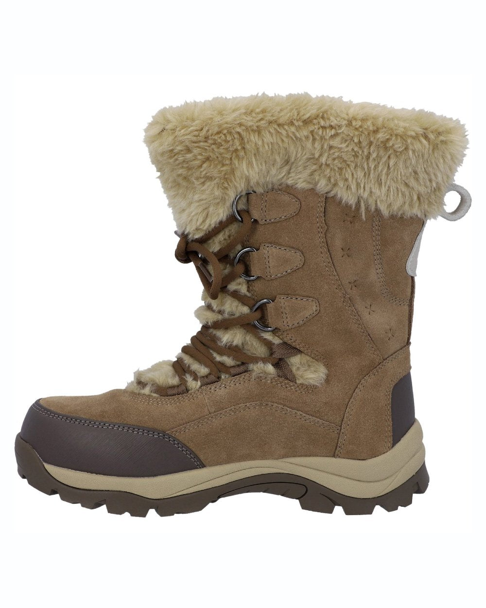 Light Brown coloured Hi-Tec Womens Mortiz 200 Hiking Boots on white background
