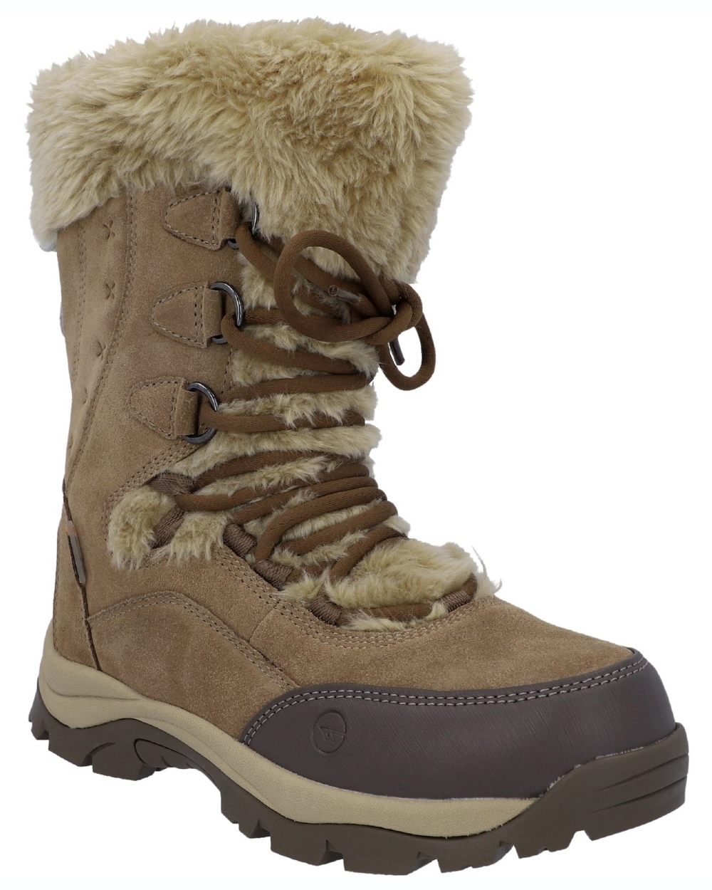 Light Brown coloured Hi-Tec Womens Mortiz 200 Hiking Boots on white background