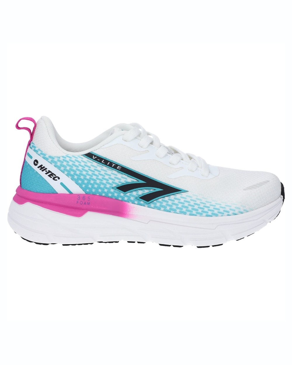 White coloured Hi-Tec Womens Promenade Trainers on white background