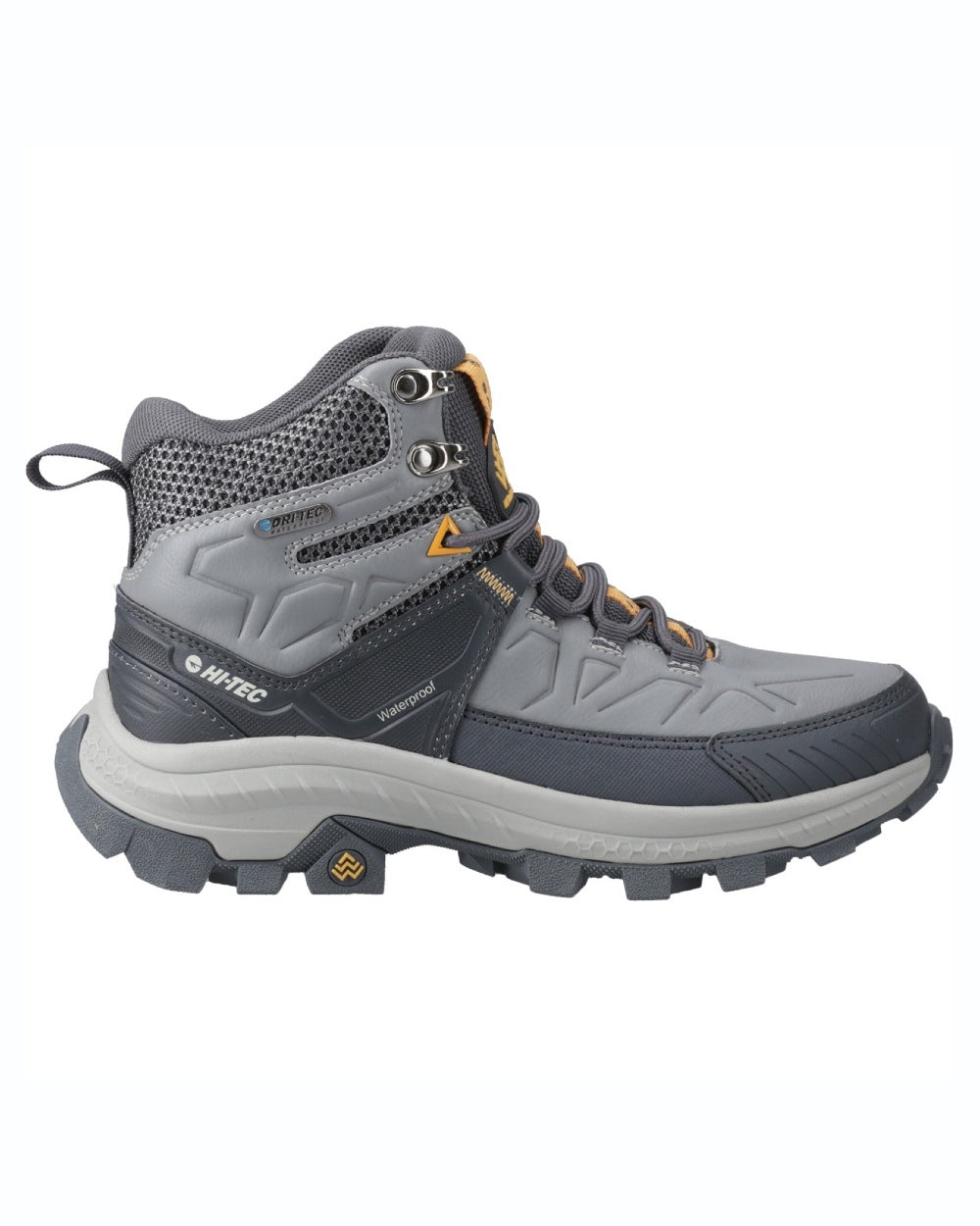 Cool Grey coloured Hi-Tec Womens Rainier Hiking Boots on white background