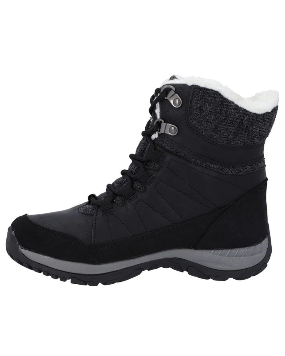 Black Coloured Hi-Tec Womens Riva Mid Boots on white background