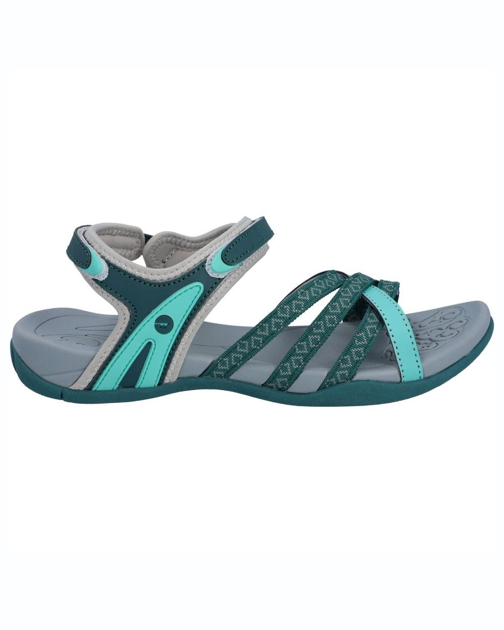 Dark Moss Coloured Hi-Tec Womens Savanna II Sandals On A White Background