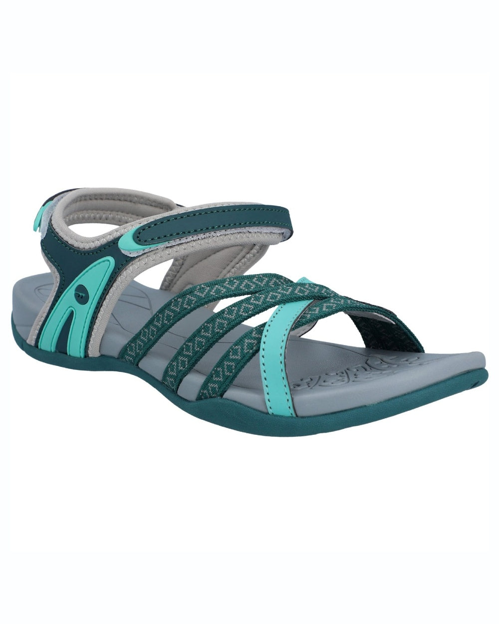 Dark Moss Coloured Hi-Tec Womens Savanna II Sandals On A White Background