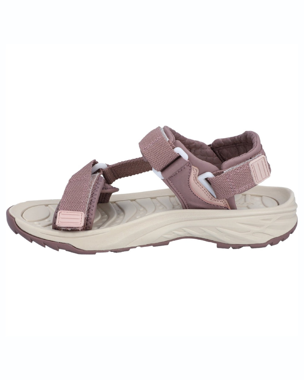 Rose Grey coloured Hi-Tec womens Ula Raft Sandals on white background